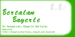 bertalan bayerle business card